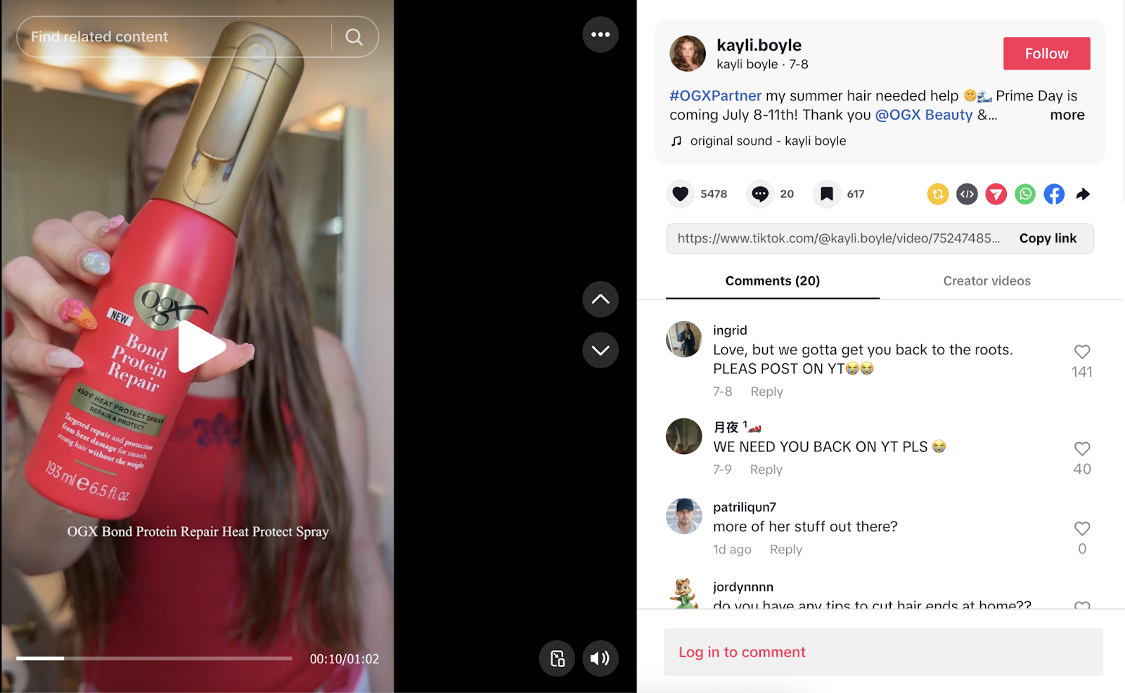 An influencer creates a post with a partner advertising their product.