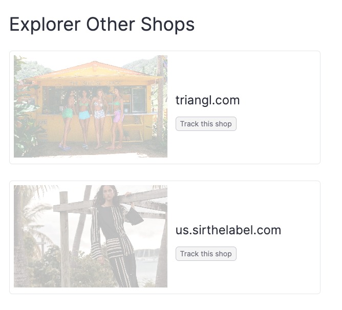 A close up of the Explore Other Shops item. It looks and functions the same as the &lsquo;Recommended&rsquo; section on the &lsquo;My Shops&rsquo; page.